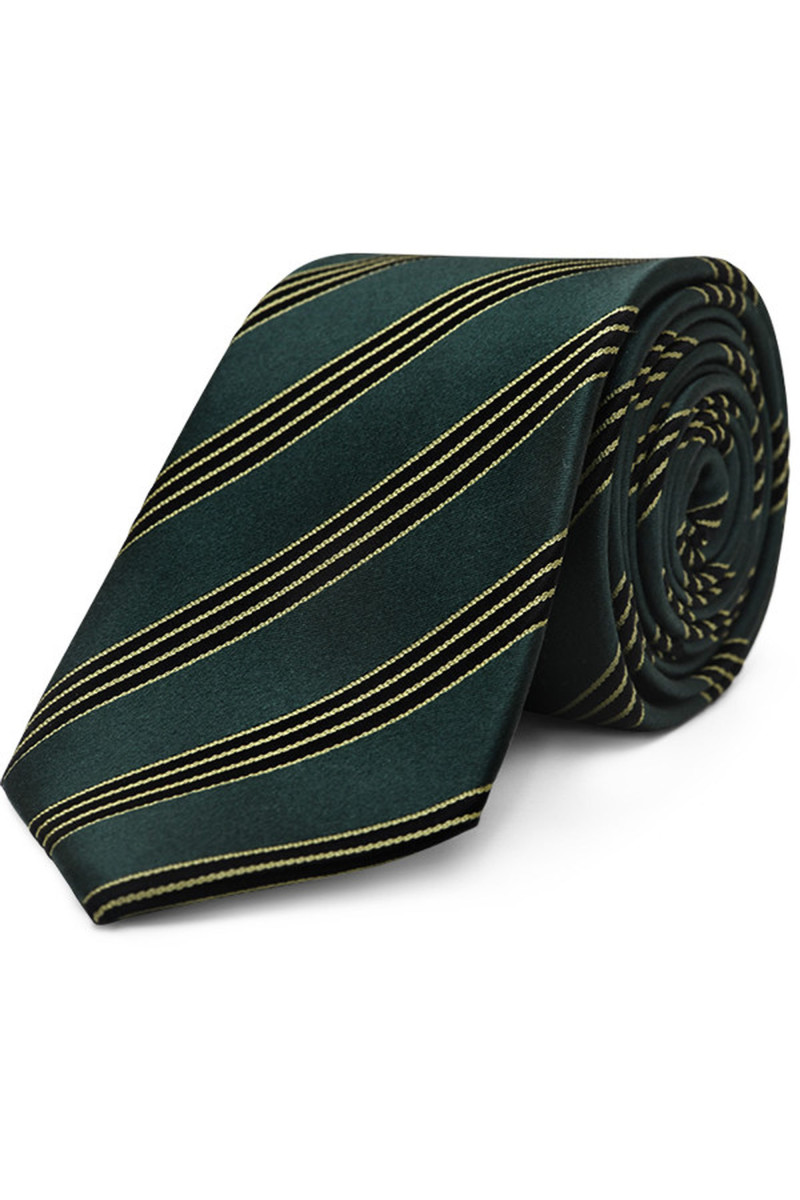 Tie in pure silk with stripes