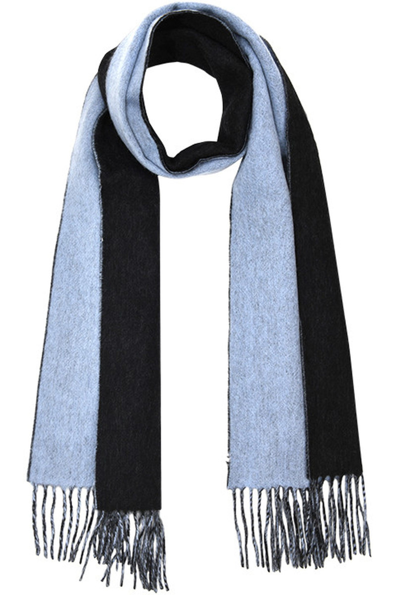 Bicolour Fringed Scarf in 100% Four-Ply Cashmere