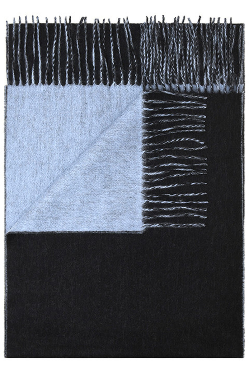 Bicolour Fringed Scarf in 100% Four-Ply Cashmere