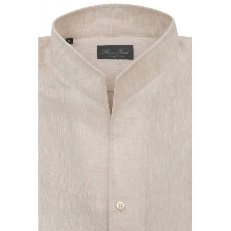 Chemise Aldo coupe droite à col montant en pur lin