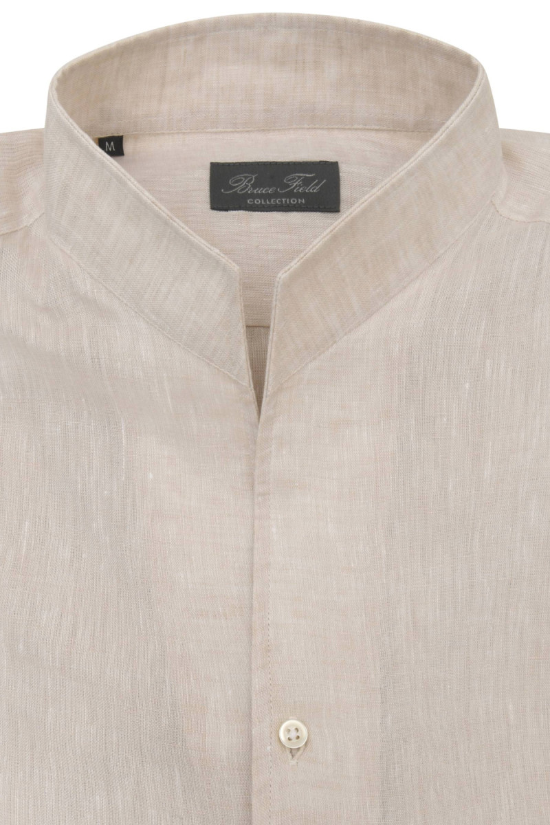 Chemise Aldo coupe droite à col montant en pur lin