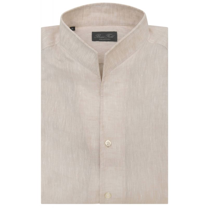 Chemise Aldo coupe droite à col montant en pur lin