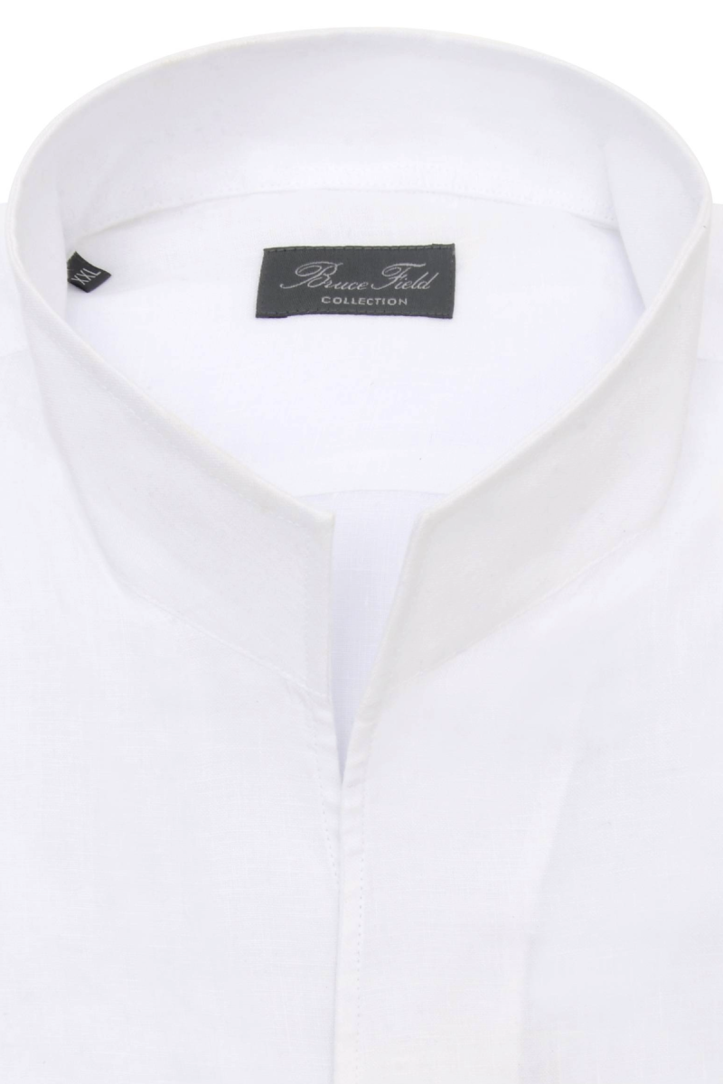 Chemise Aldo coupe droite à col montant en pur lin