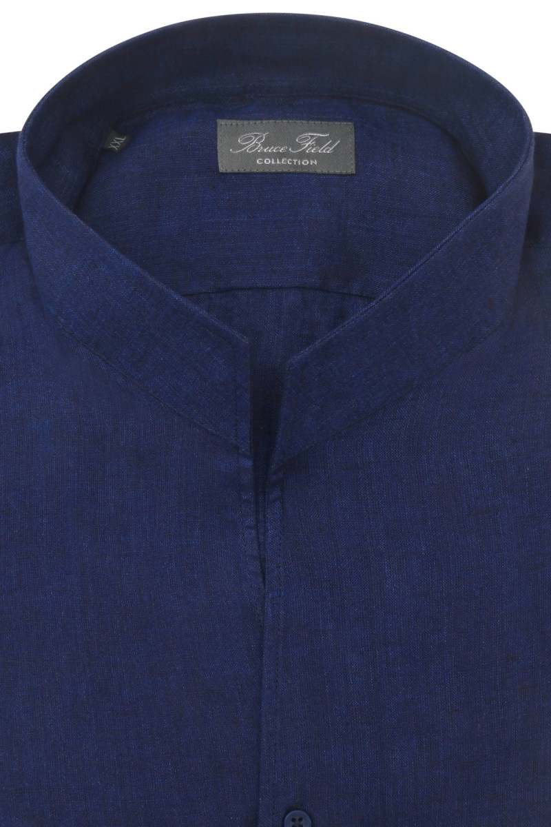 Chemise Aldo coupe droite à col montant en pur lin