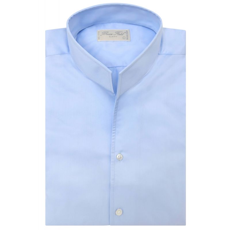 Brian slim-fit shirt with stand-up collar in pure Palma cotton