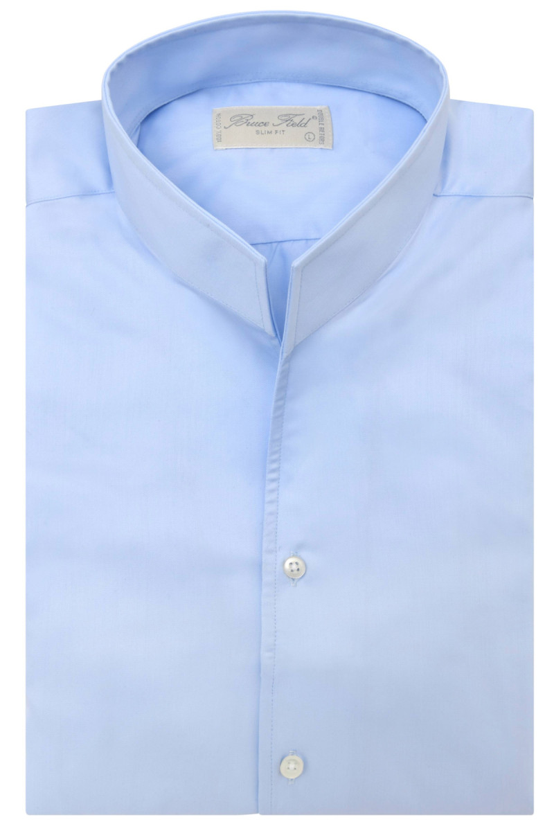 Chemise Brian cintrée à col montant, pur coton Palma