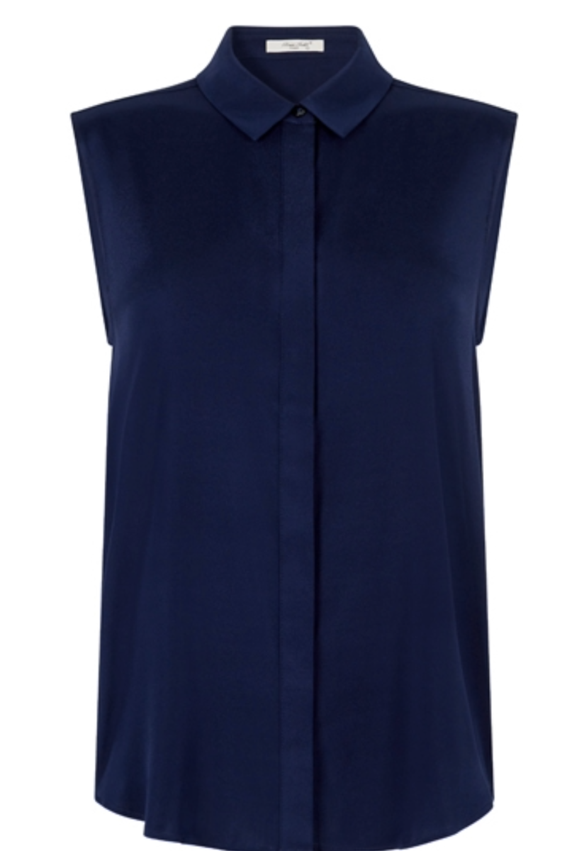 Blouse cinched in pure silk