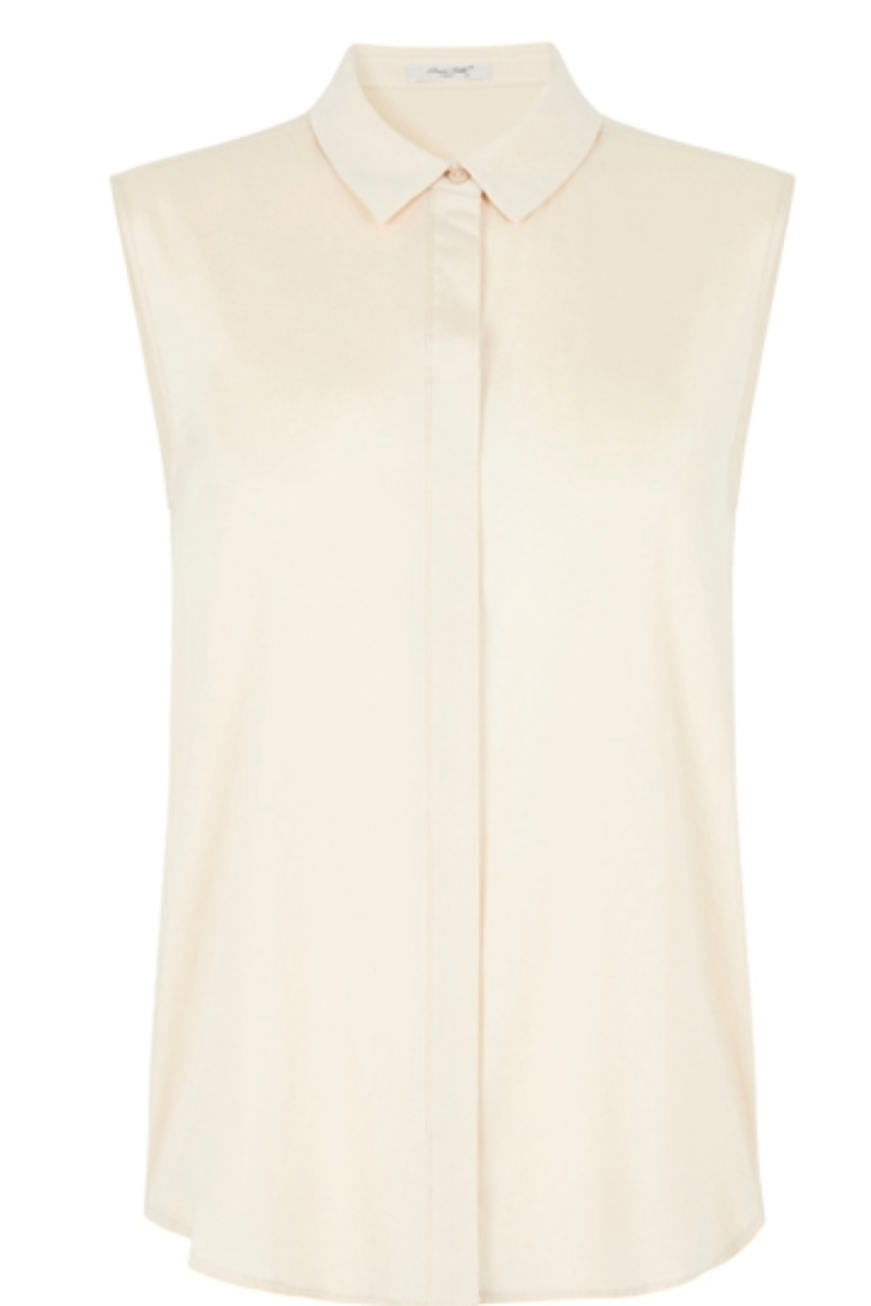 Blouse cinched in pure silk