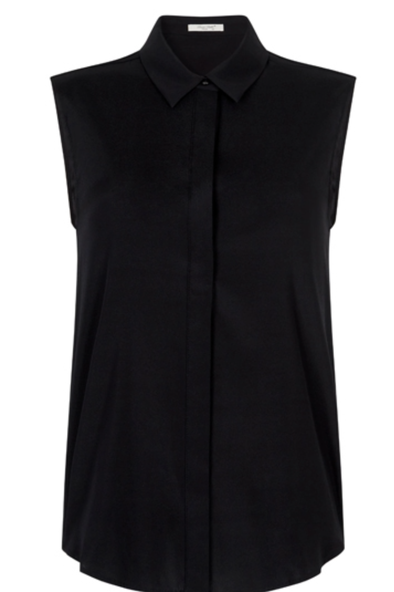 Blouse cinched in pure silk