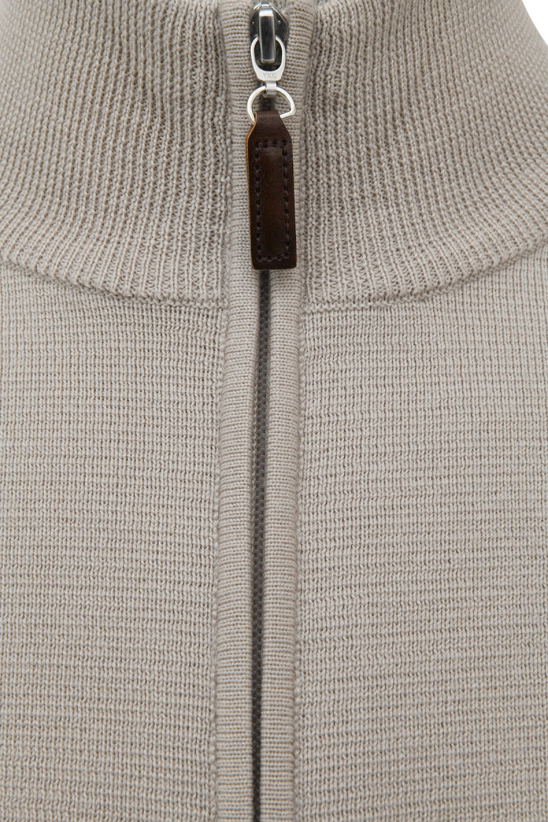 Cardigan zip man 100% Merino wool thick