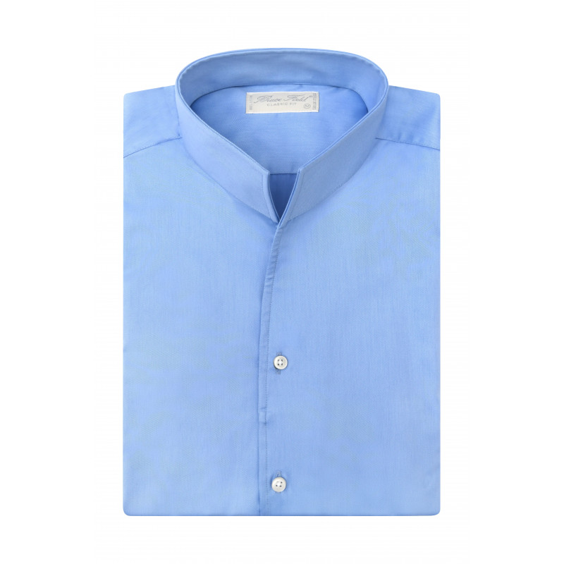 Chemise Aldo coupe droite à col montant en pur coton Palma
