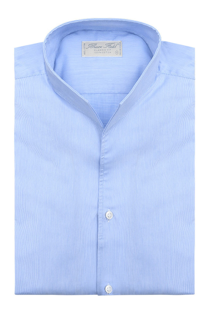 Chemise Aldo coupe droite à col montant en pur coton Monarques