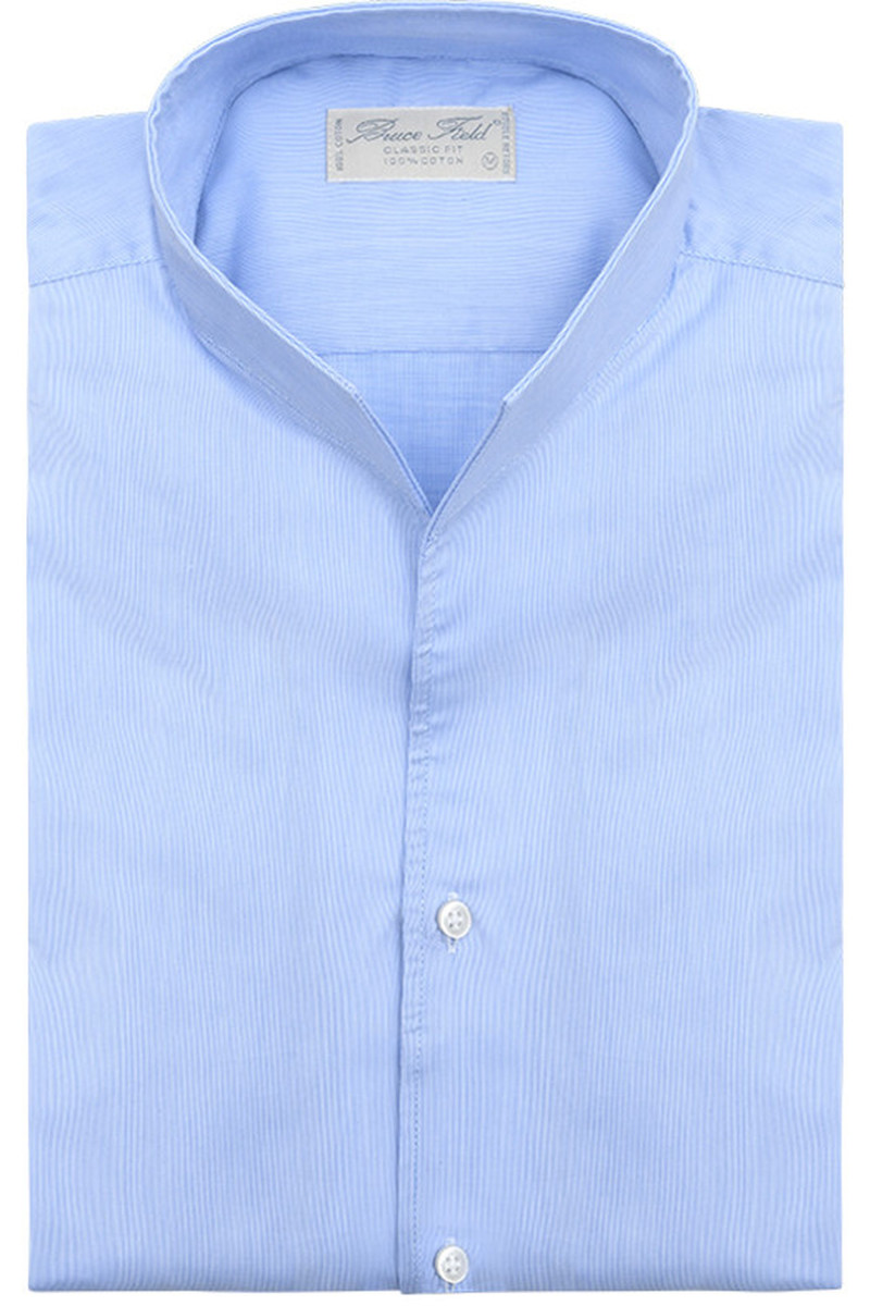 copy of copy of Shirt Aldo classic fit with open high collar in coton Palma