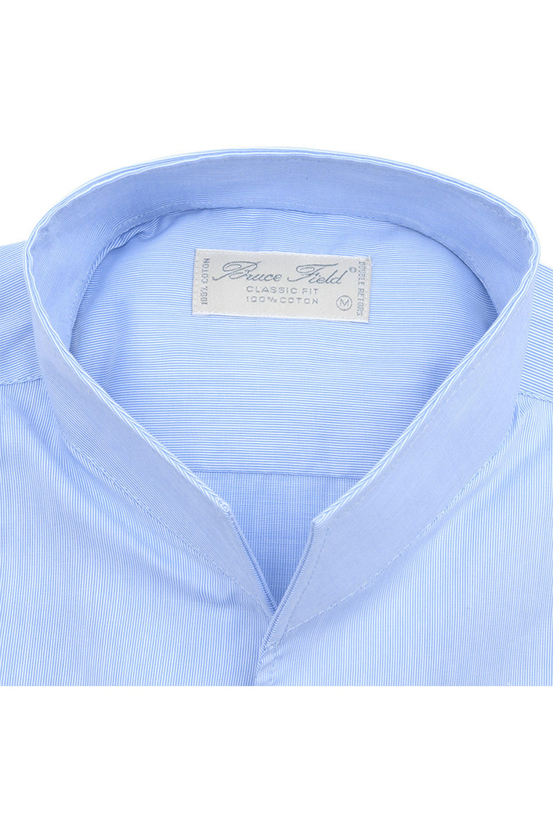 copy of copy of Shirt Aldo classic fit with open high collar in coton Palma