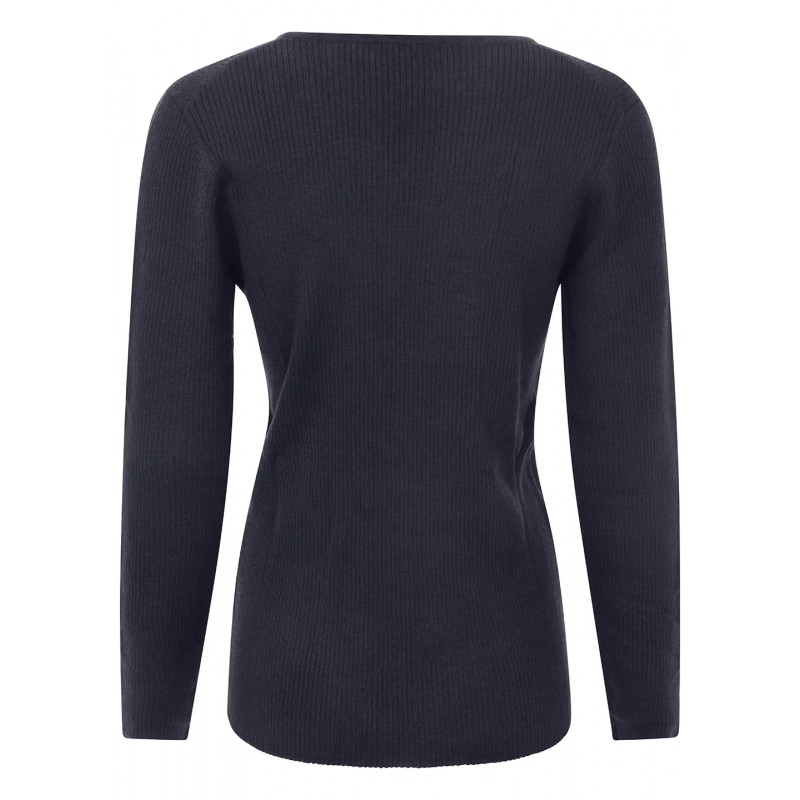 Venezia V-Neck Ribbed Sweater in Merino Wool
