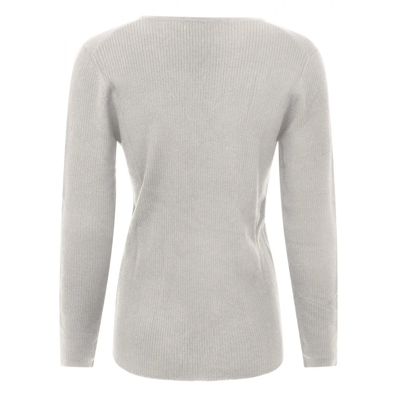 Venezia V-Neck Ribbed Sweater in Merino Wool