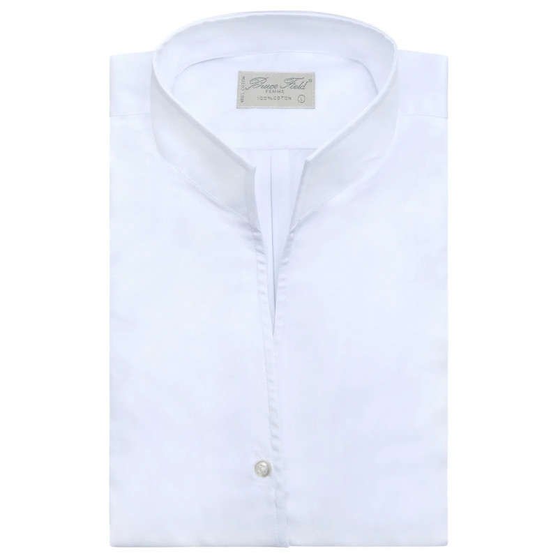 Chemisier Cynthia col montant en pure coton