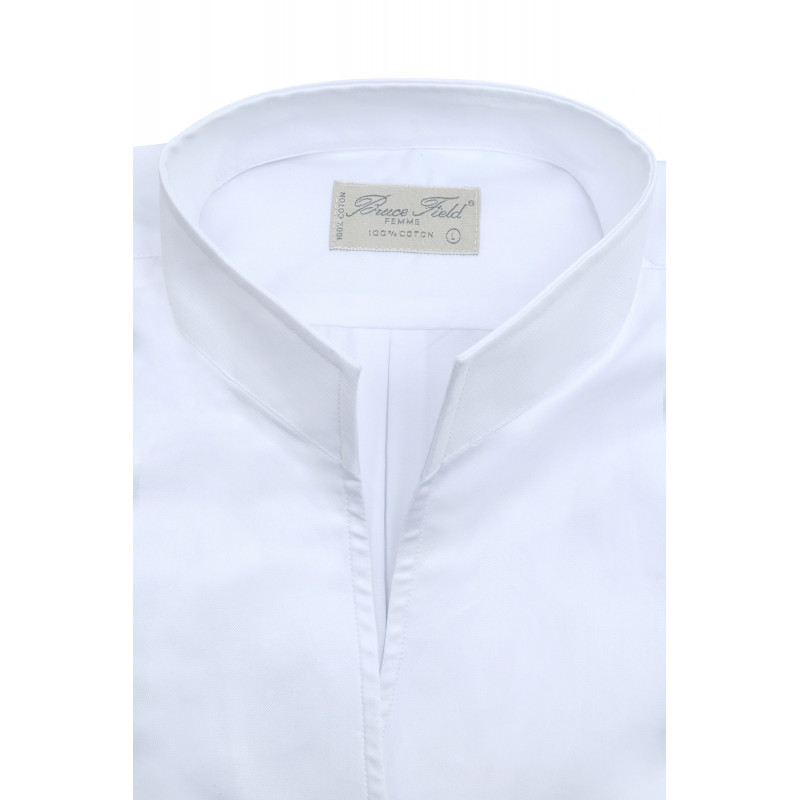 Chemisier Cynthia col montant en pure coton