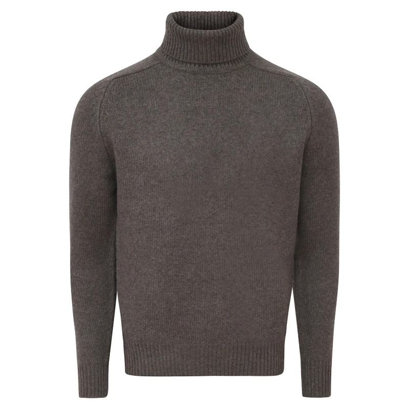 Pull homme col roulé en pure cachemire épais jauge 3 Marco