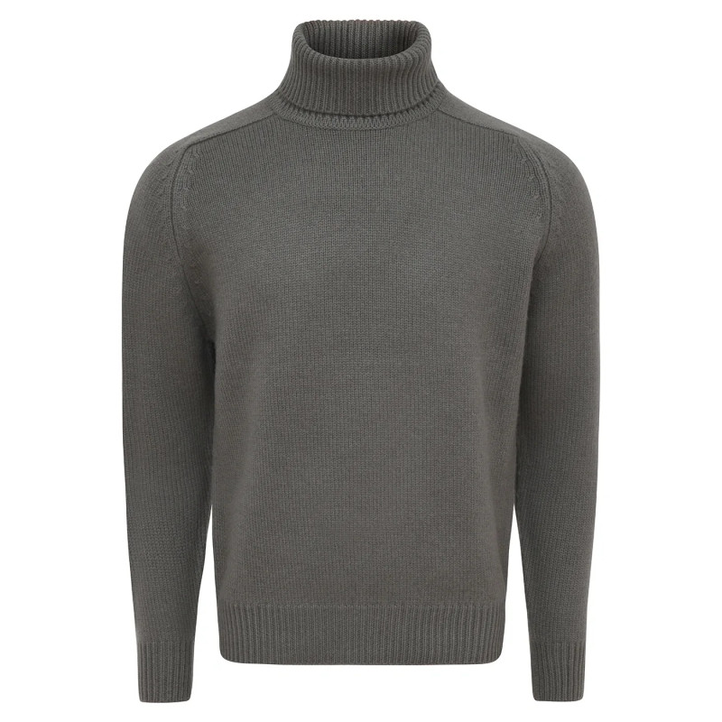 Pull homme col roulé en pure cachemire épais jauge 3 Marco