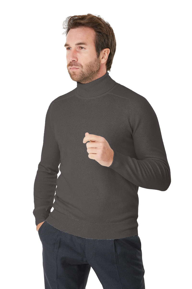 Pull laine cachemire col roulé jauge 12 Manu