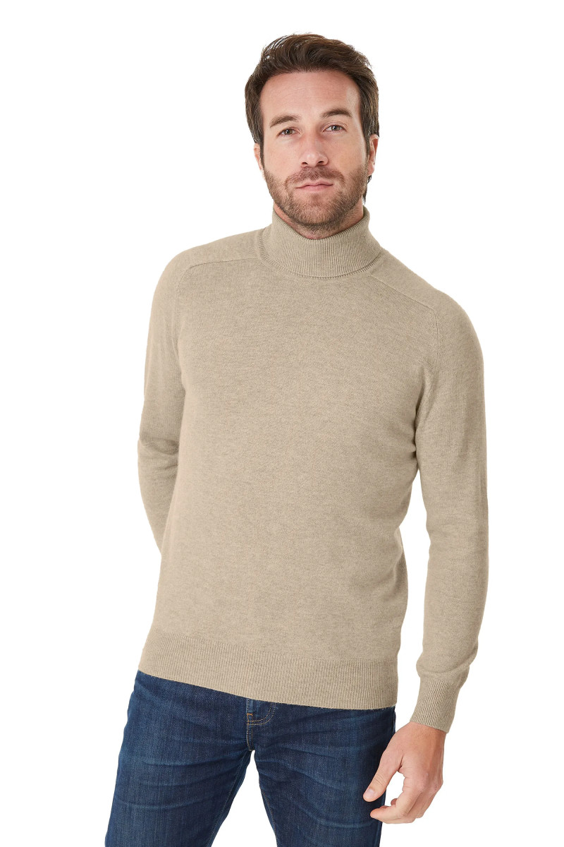 Pull laine cachemire col roulé jauge 12 Manu