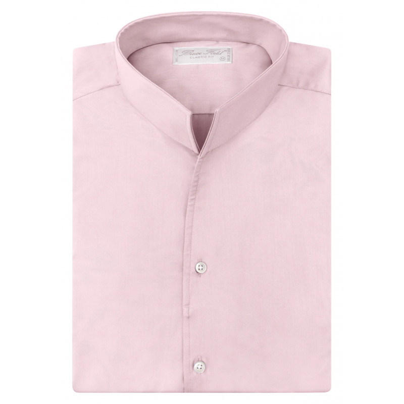 Shirt Aldo classic fit with open high collar in coton Palma