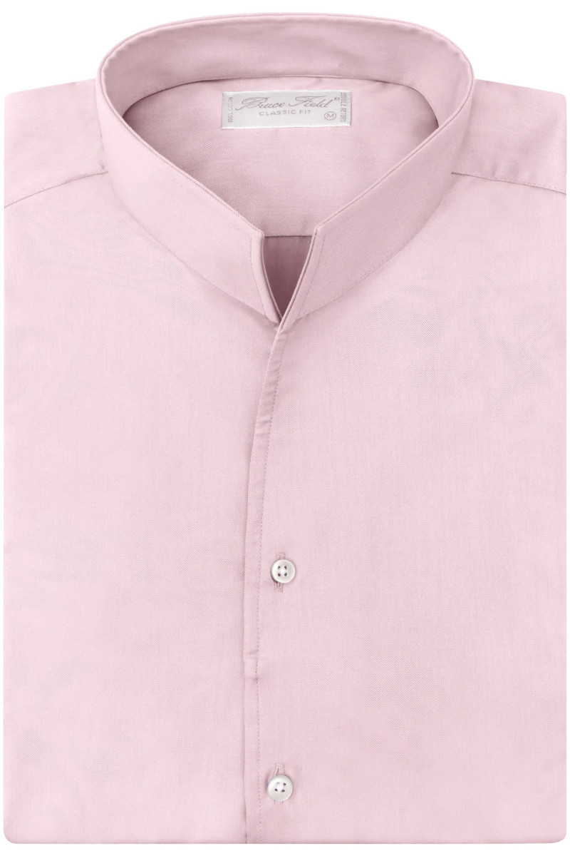 Shirt Aldo classic fit with open high collar in coton Palma