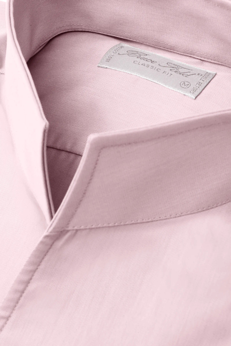 Shirt Aldo classic fit with open high collar in coton Palma