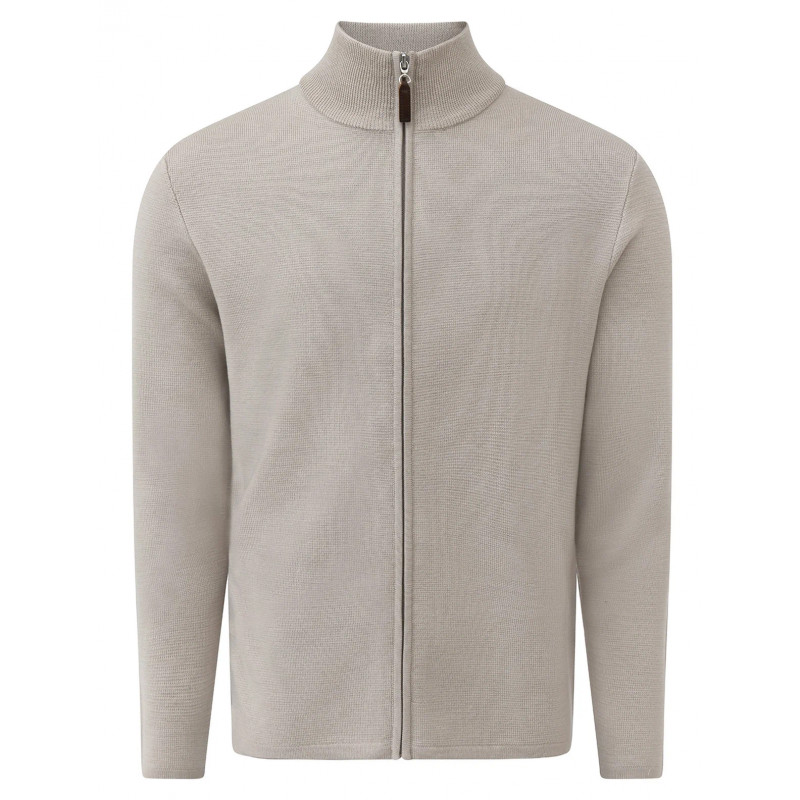 Cardigan zip man 100% Merino wool thick