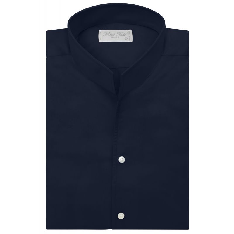 Chemise Brian cintrée à col montant, pur coton Palma