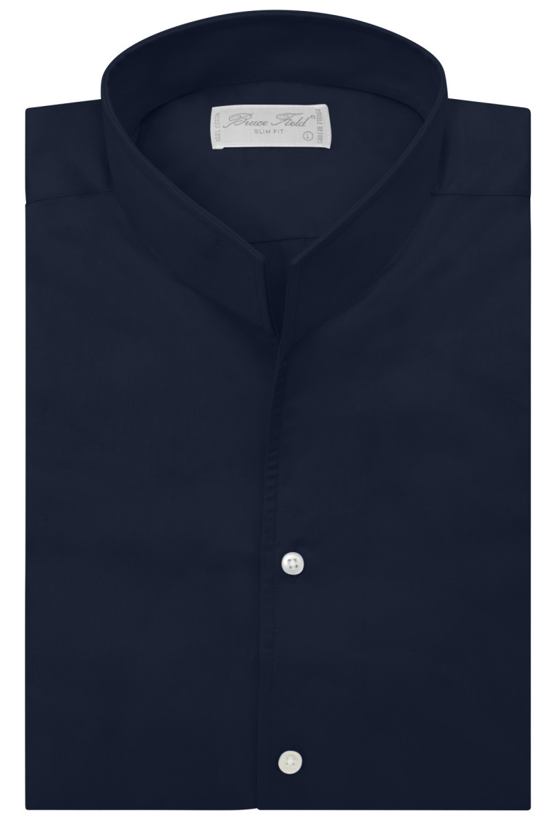 Brian slim-fit shirt with stand-up collar in pure Palma cotton