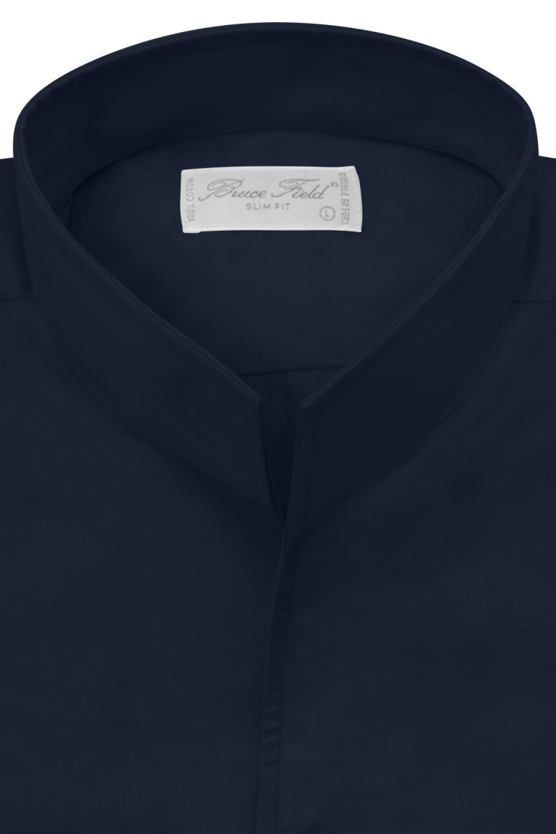 Chemise Brian cintrée à col montant, pur coton Palma