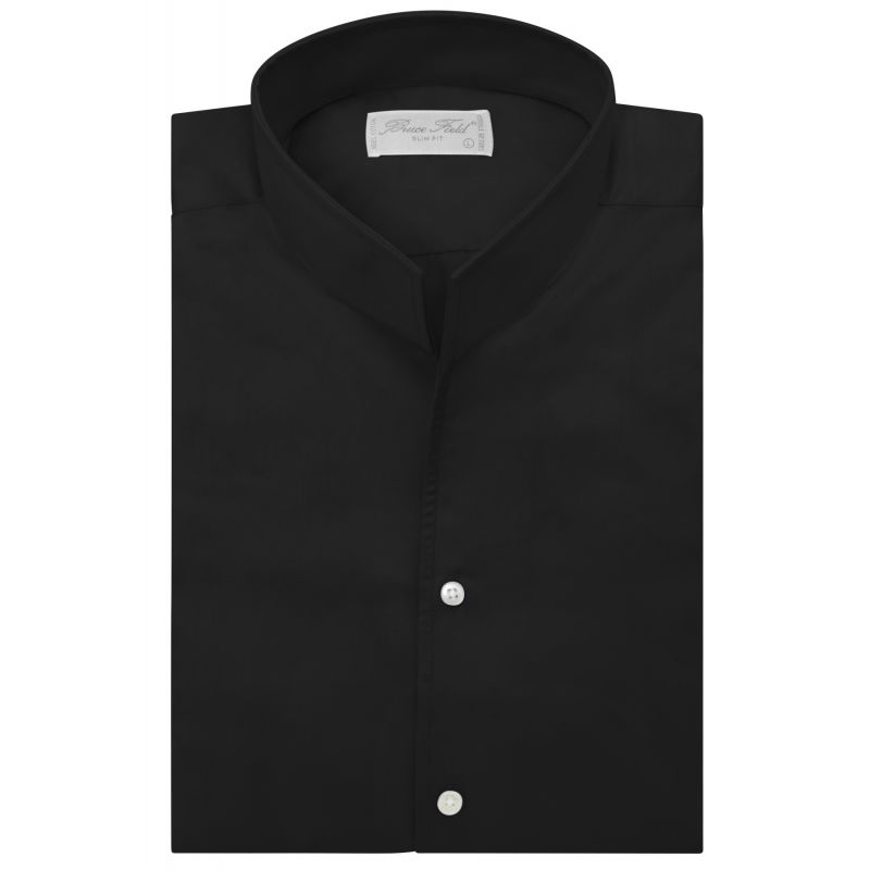 Chemise Brian cintrée à col montant, pur coton Palma