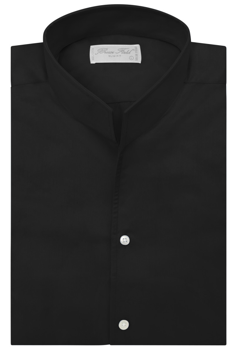 Chemise Brian cintrée à col montant, pur coton Palma