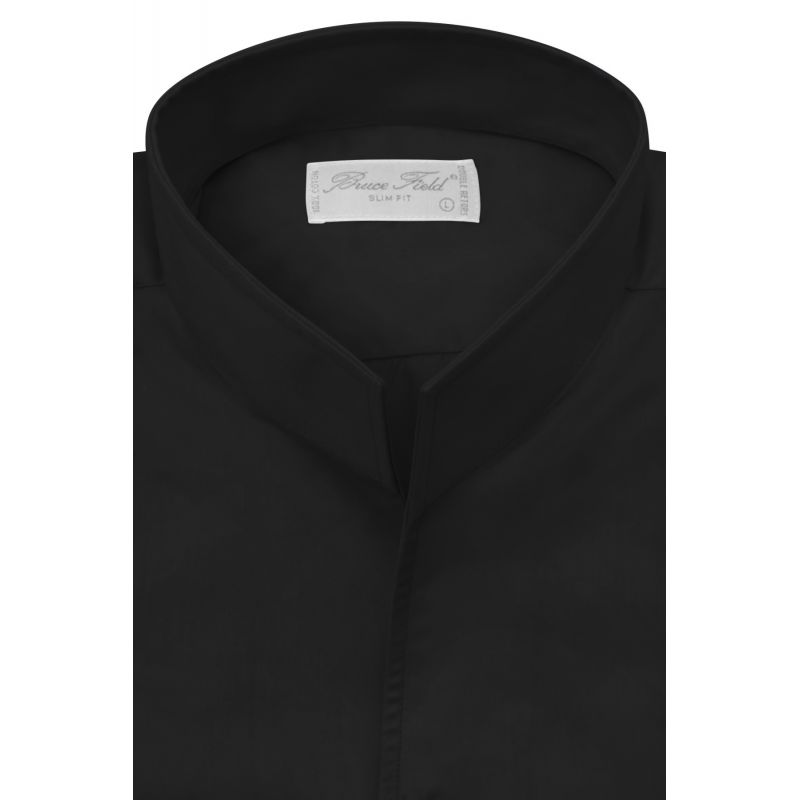 Brian slim-fit shirt with stand-up collar in pure Palma cotton