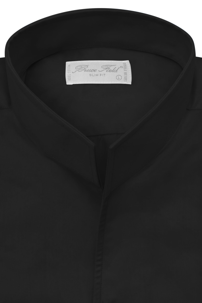 Brian slim-fit shirt with stand-up collar in pure Palma cotton