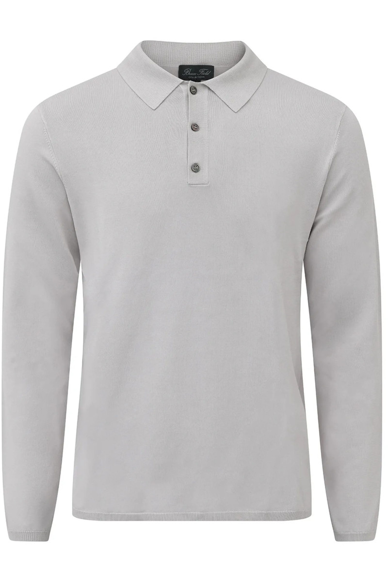 Long-sleeved viscose polo shirt