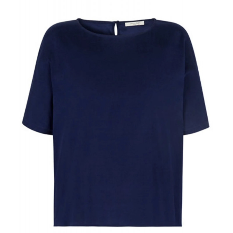 Top pure soie col rond manche courte Vicky