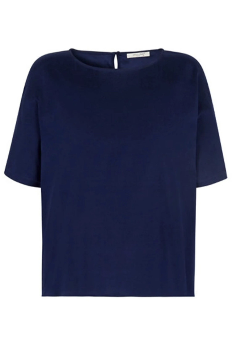 Top pure soie col rond manche courte Vicky