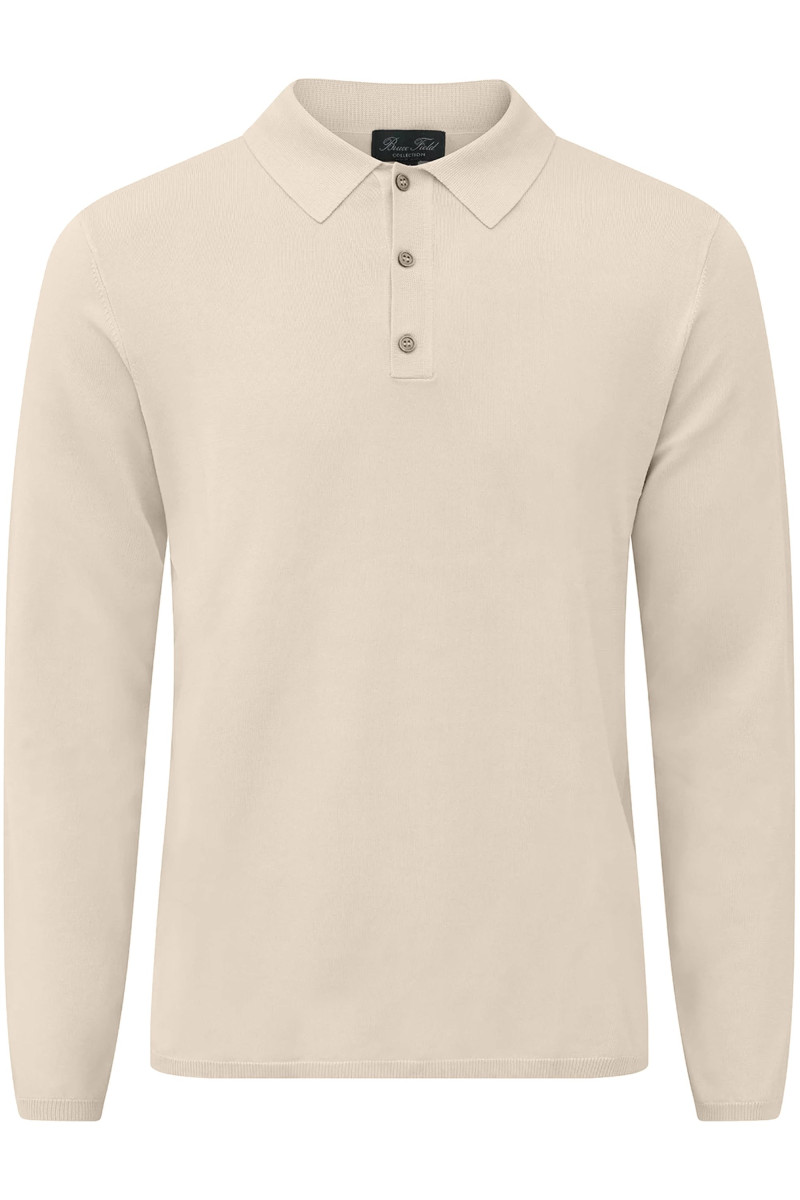 Long-sleeved viscose polo shirt