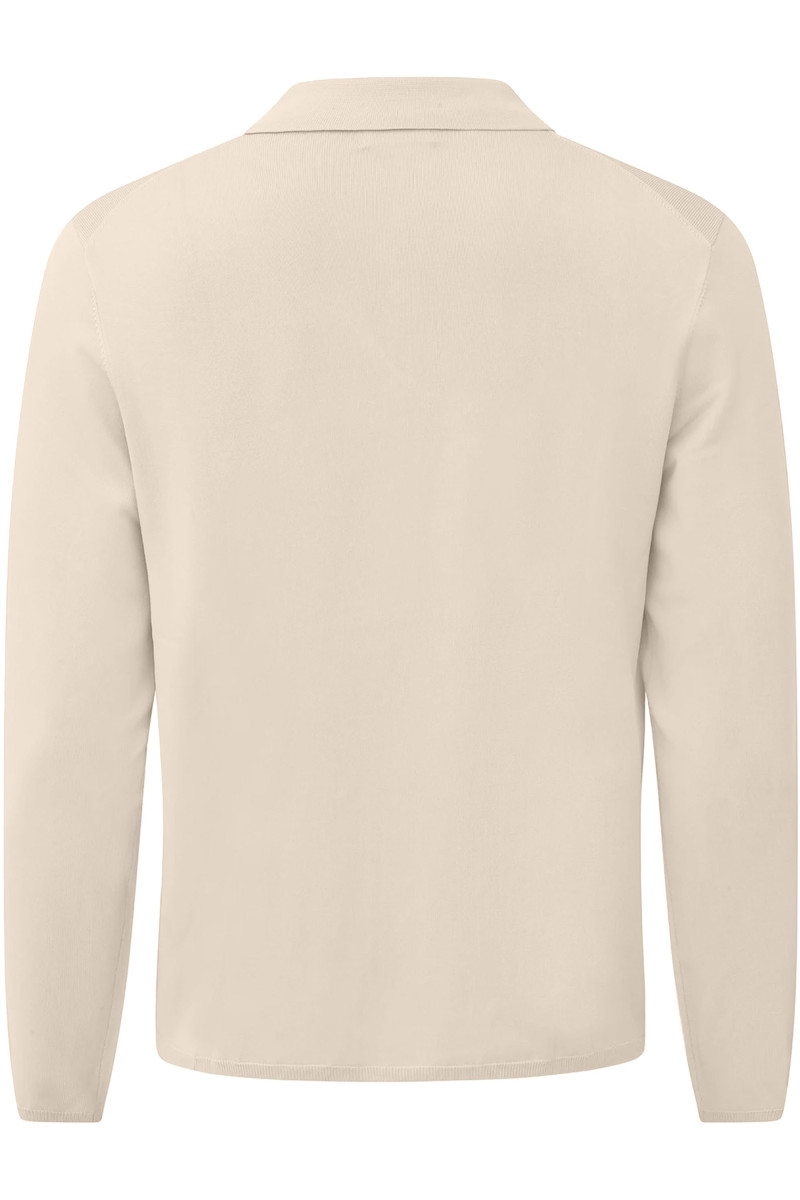 Long-sleeved viscose polo shirt