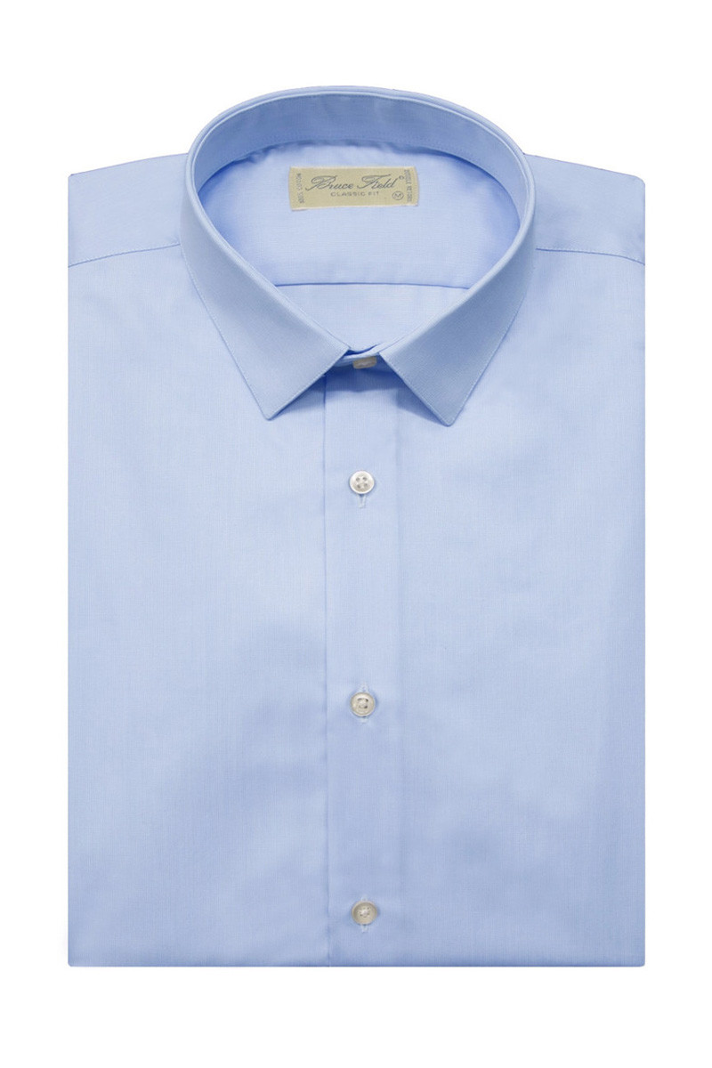 Chemise coupe classique en pur coton bleu Miramas