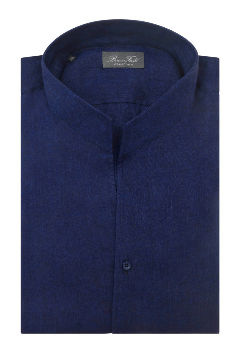 Chemise Aldo coupe droite à col montant en pur lin