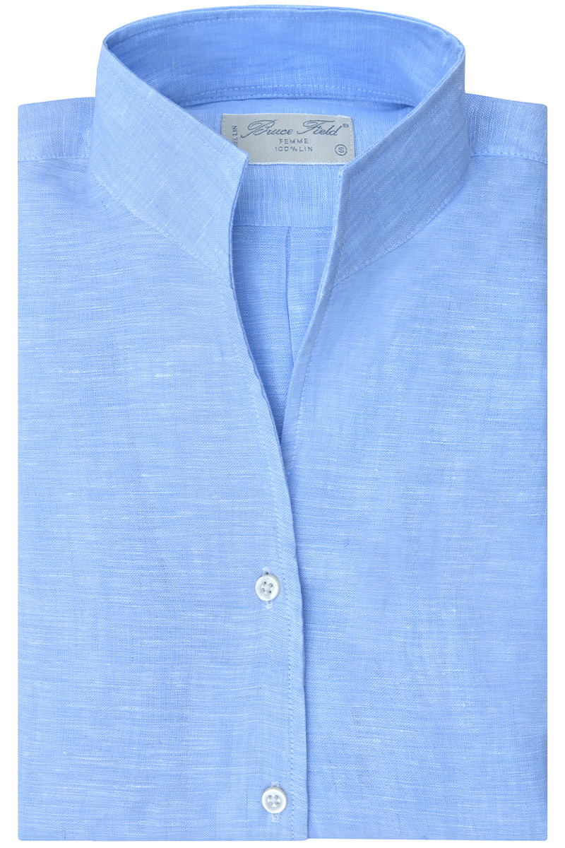 Chemisier Cynthia col montant en pure Lin | Bruce Field