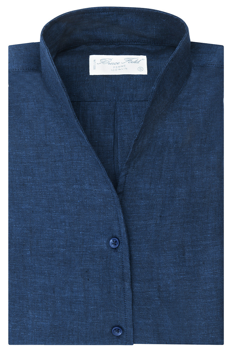 Chemisier Cynthia col montant en pure Lin | Bruce Field