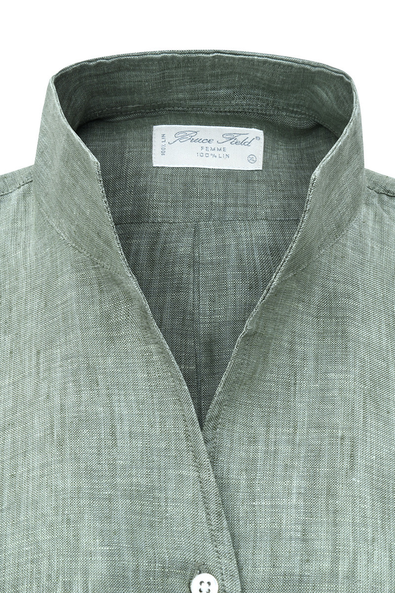 Chemisier Cynthia col montant en pure Lin | Bruce Field