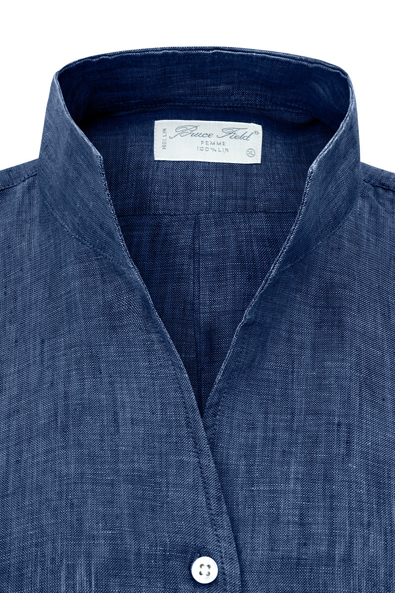 Chemisier Cynthia col montant en pure Lin | Bruce Field