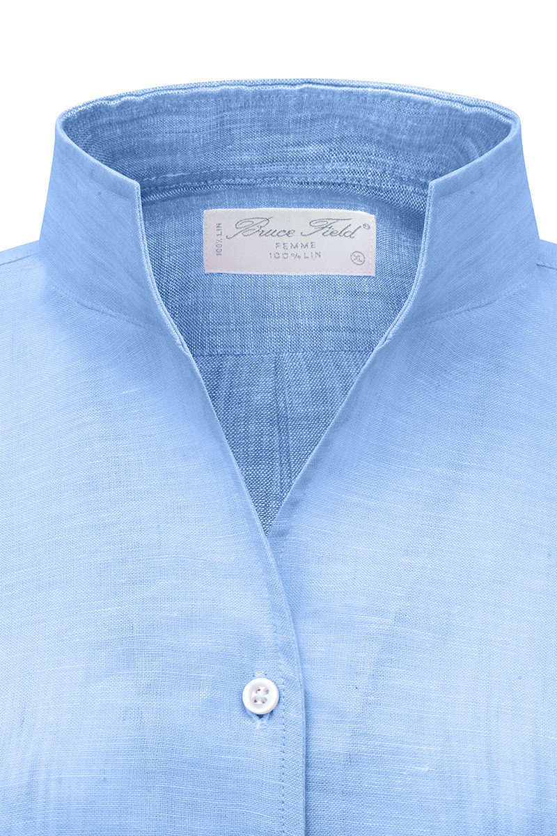 Chemisier Cynthia col montant en pure Lin | Bruce Field