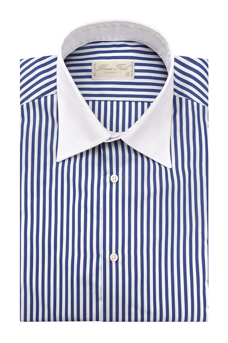 Chemise Homme Col Italien Rayée Mathilda Arnaud | Bruce Field